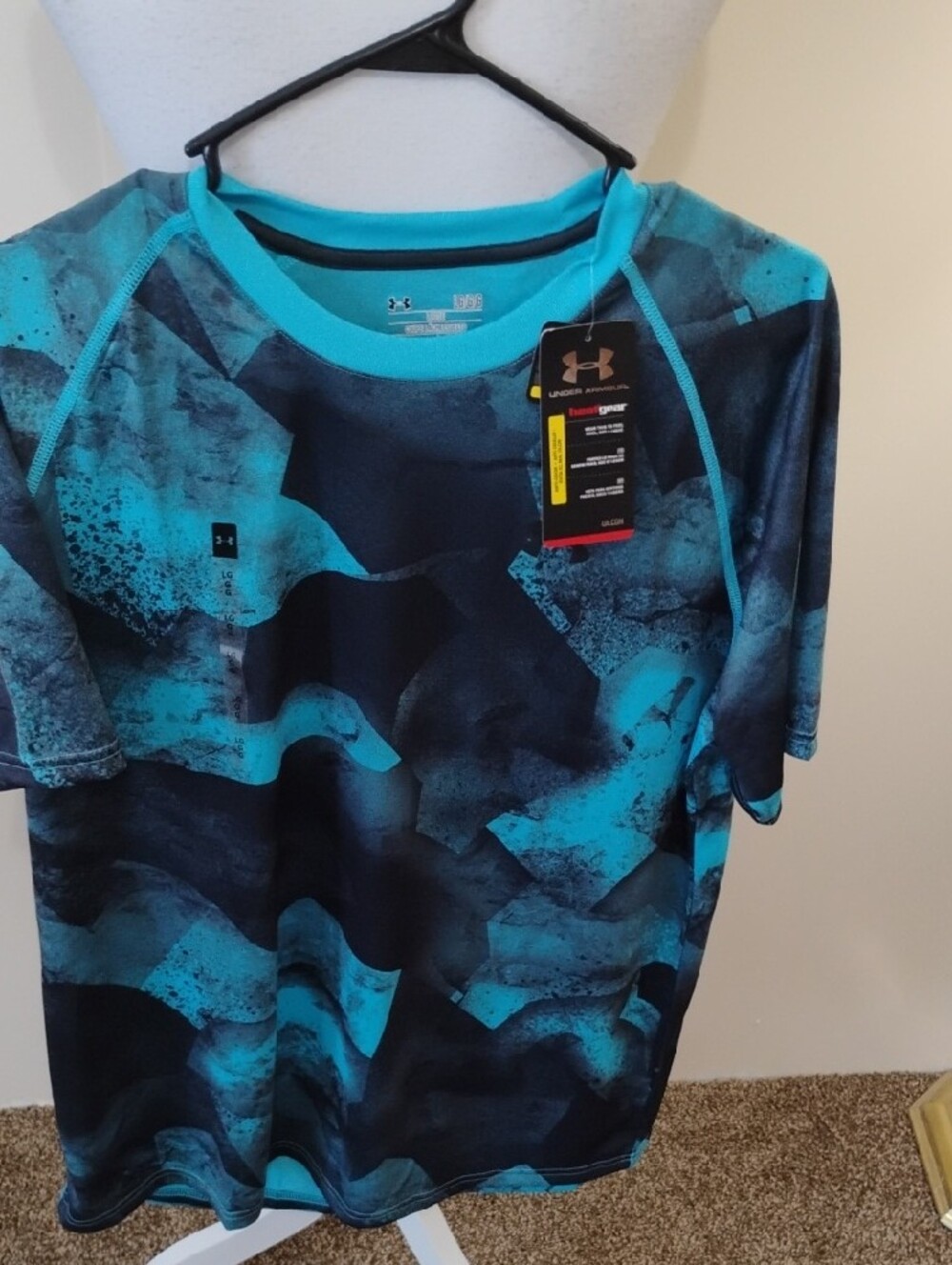 Under Armour Teal & Black Athletic Performance Tee - Picture 5 of 5